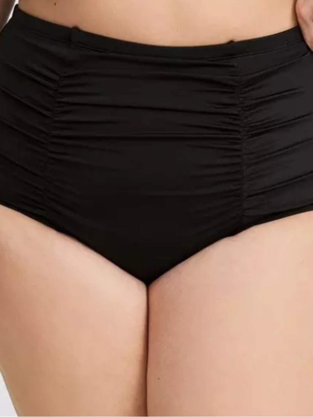 High-Waist Black Ruched Bikini Bottoms torrid size 0 us 12